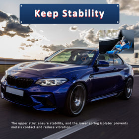 MOSTPLUS rear strut assembly side profile highlighting durable construction benefit