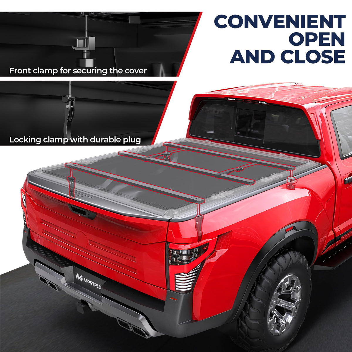 MOSTPLUS tri-fold partially open to access bed with quick folding benefit