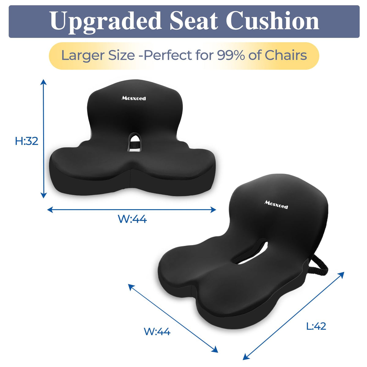 Mosxoed adjustable strap and buckle securing cushion on any seat for safety