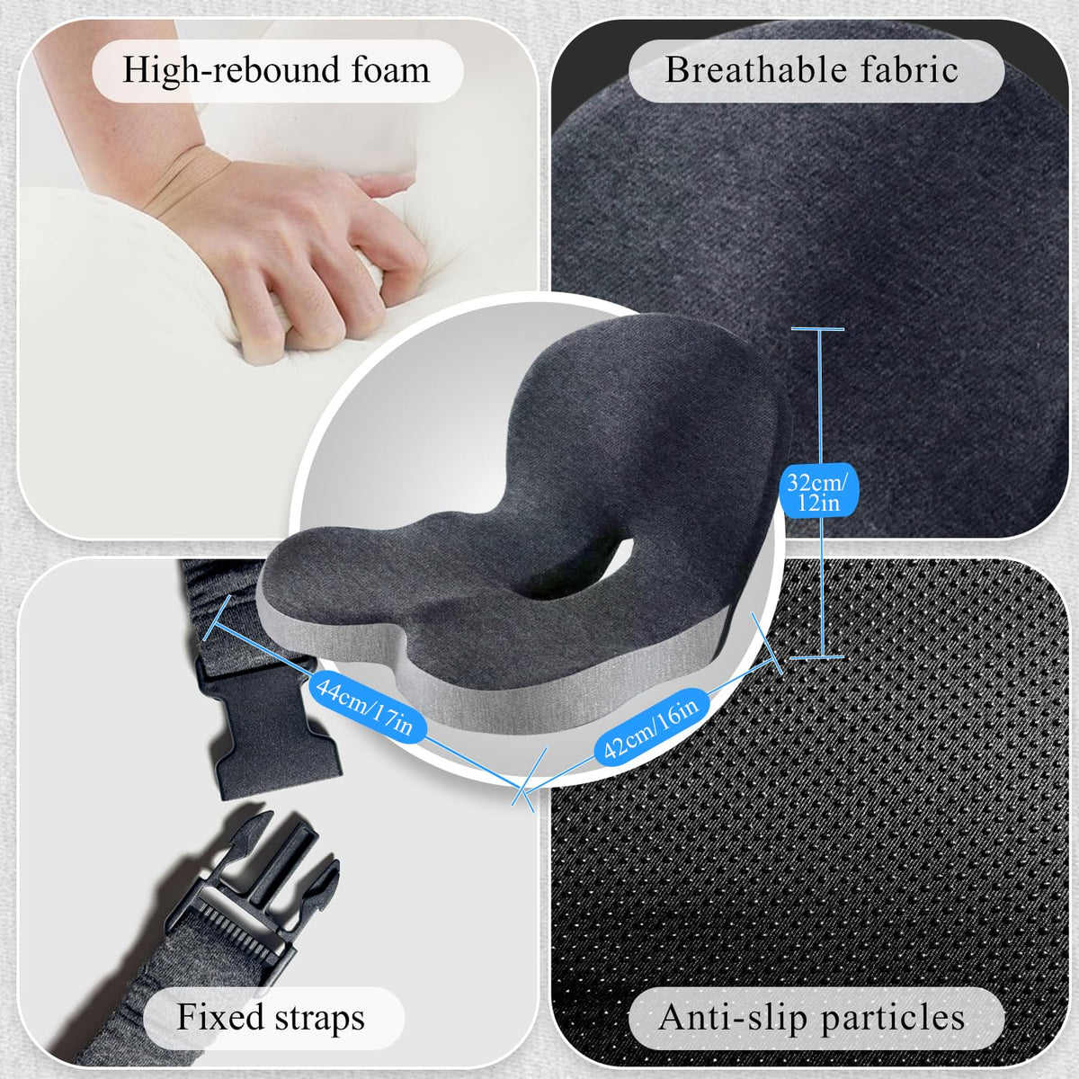 Mosxoed memory foam core close-up showing density and durable support benefit