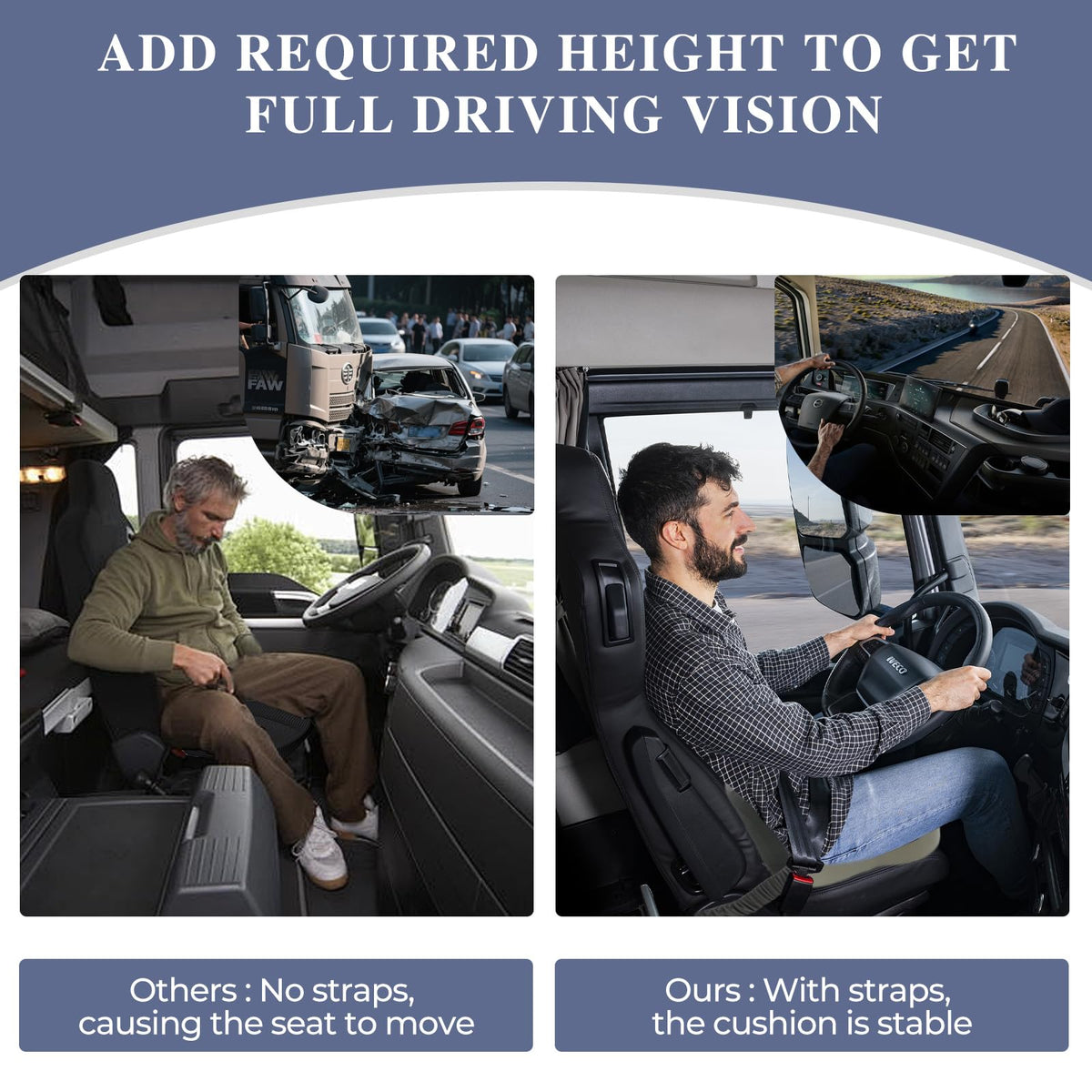 Mosxoed lifestyle scene in vehicle highlighting long-drive comfort