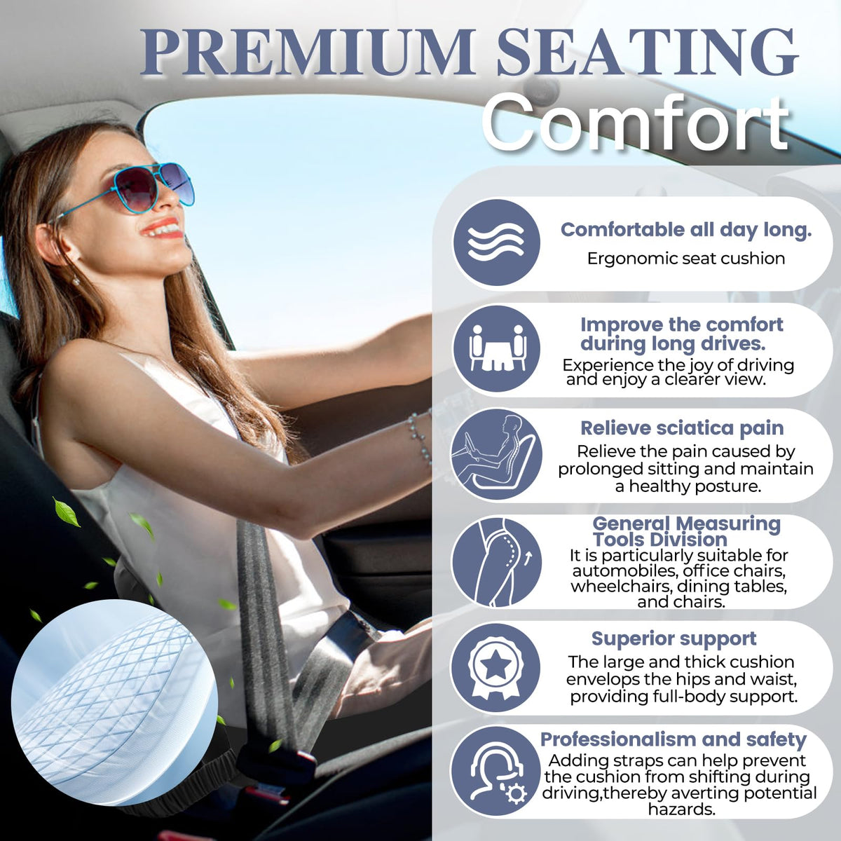 Mosxoed cushion on an office chair reducing lower-back strain during work