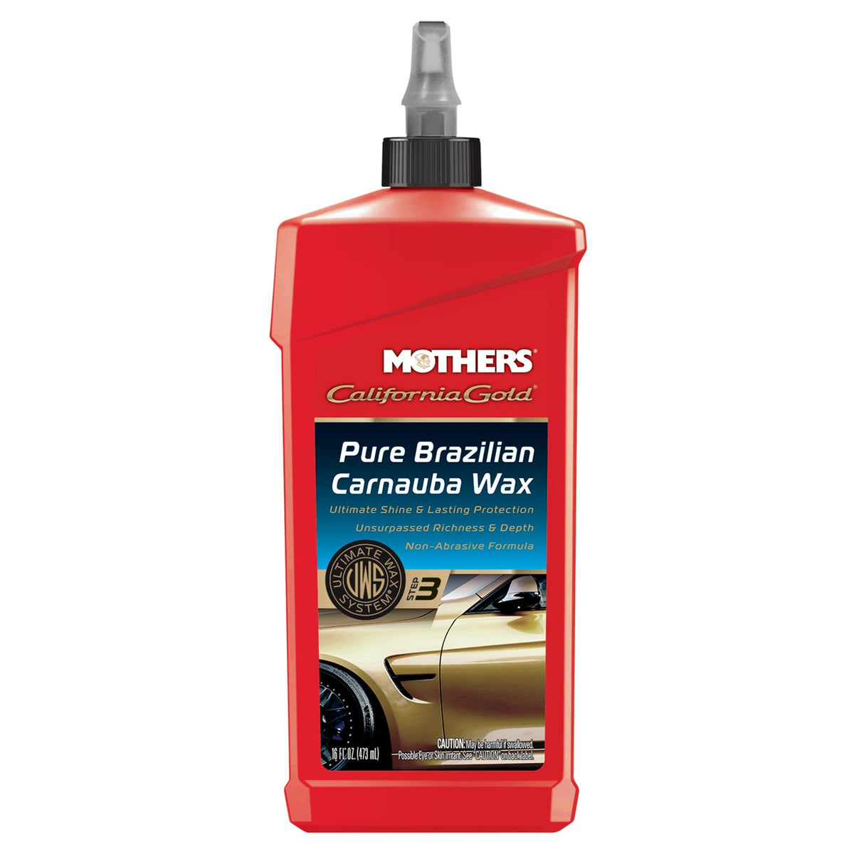 Mothers bottle front label showing product name and benefit of deep shine
