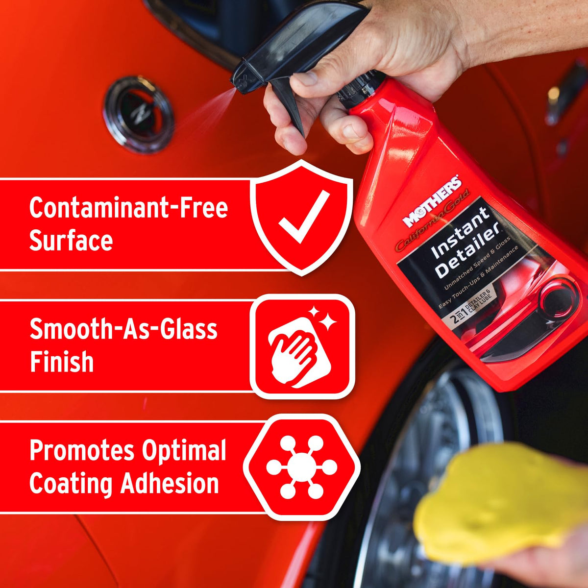 Mothers instant detailer lubricant bottle improving clay glide and protection