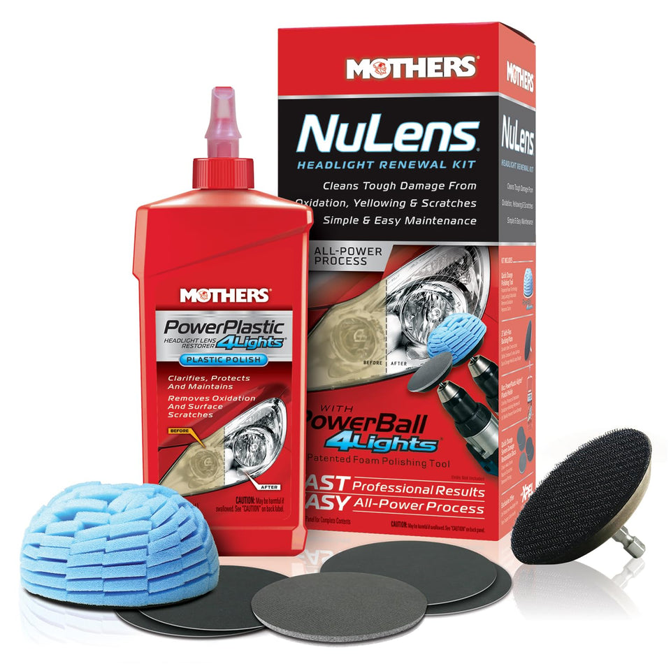 Mothers NuLens front packaging showing full kit and contents for quick restoration