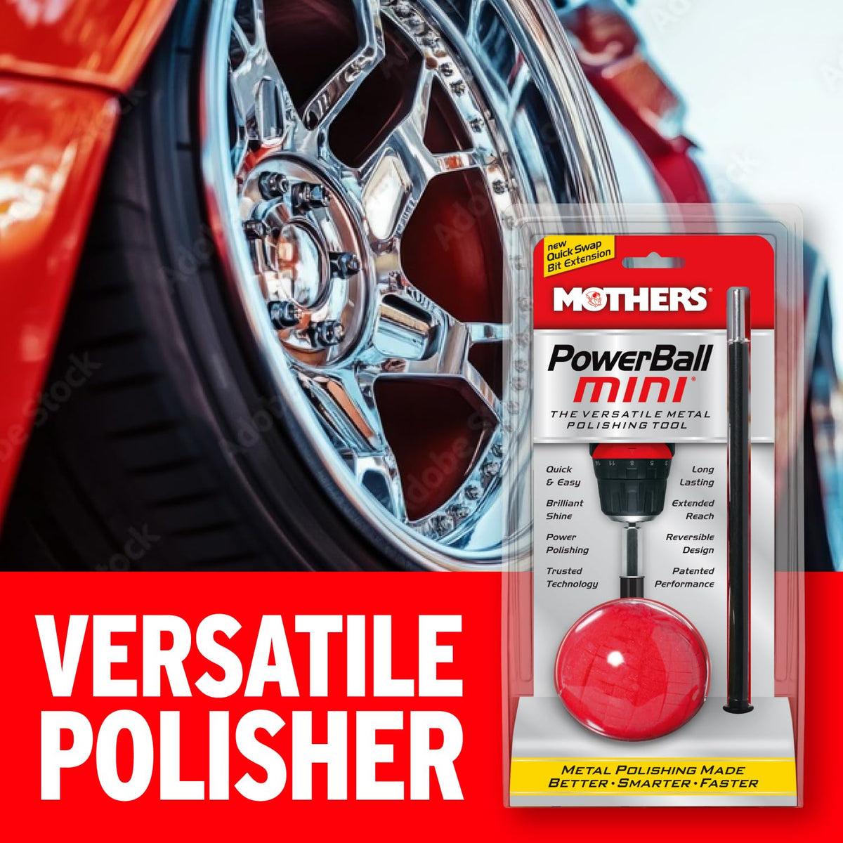 Mothers PowerBall Mini 10-inch quick swap bit extension adding reach for recessed areas