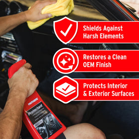 Mothers Protectant restoring a dashboard to natural finish