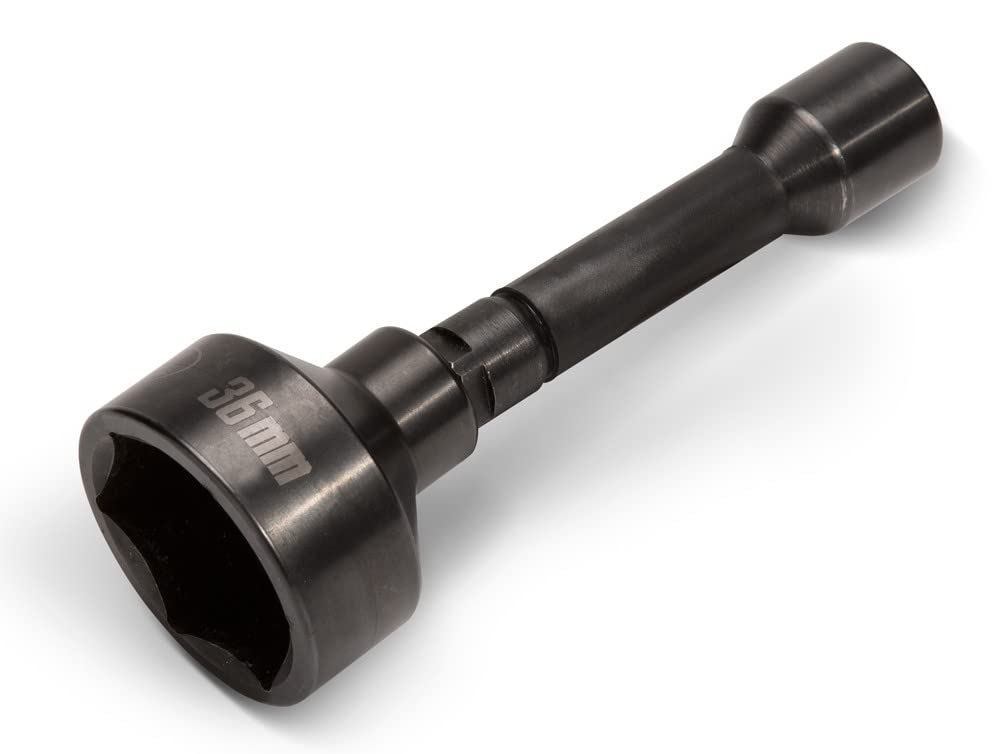 Motion Pro 36mm axle socket front view showing swivel extension and protective sleeve