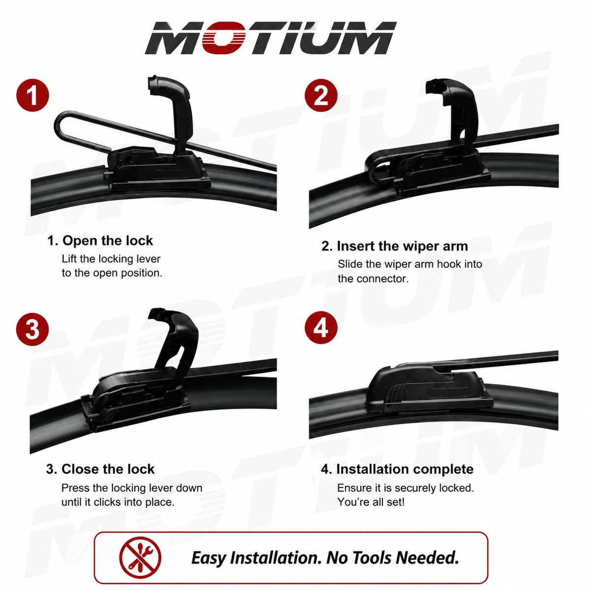MOTIUM close-up of rubber edge demonstrating streak-free wiping performance