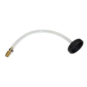 Motive Products clear hose with flowing brake fluid for visual confirmation