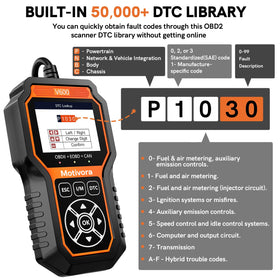 Motivora V600 DTC solution page explaining codes to speed repairs