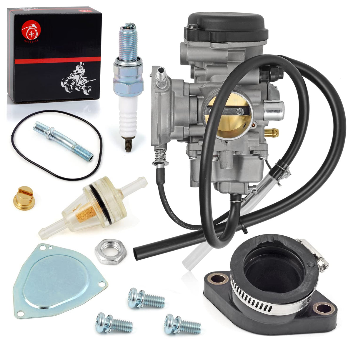MOTO1988 front-view carburetor showing ports and mounting for reliable fit