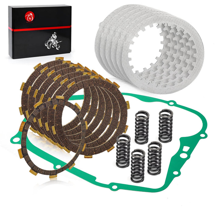 MOTO1988 clutch kit front packaging showing contents and fitment benefit