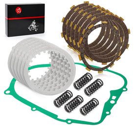 MOTO1988 clutch friction and steel plates close-up highlighting durable material