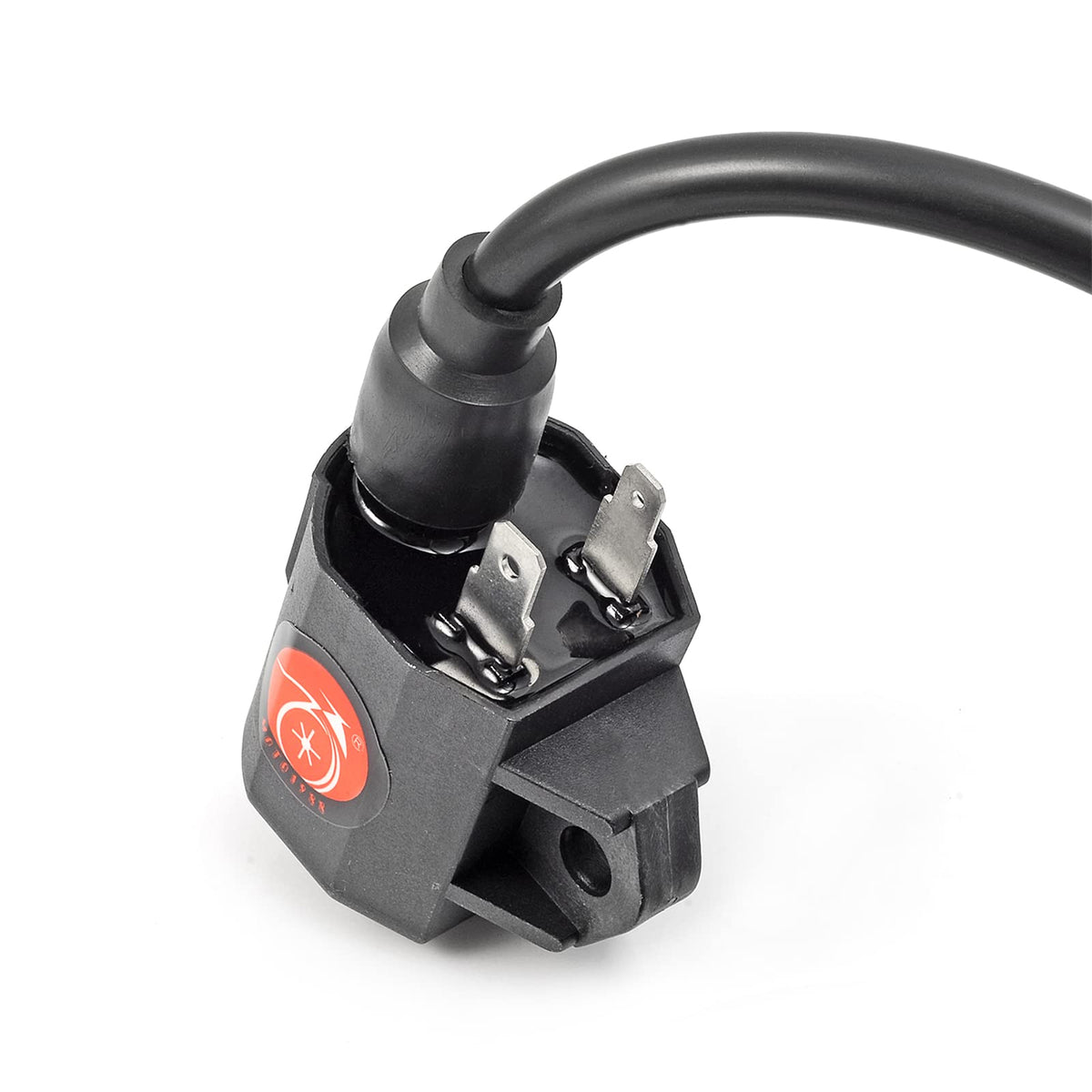 MOTO1988 close-up of electrical connector, brand detail for reliable connection