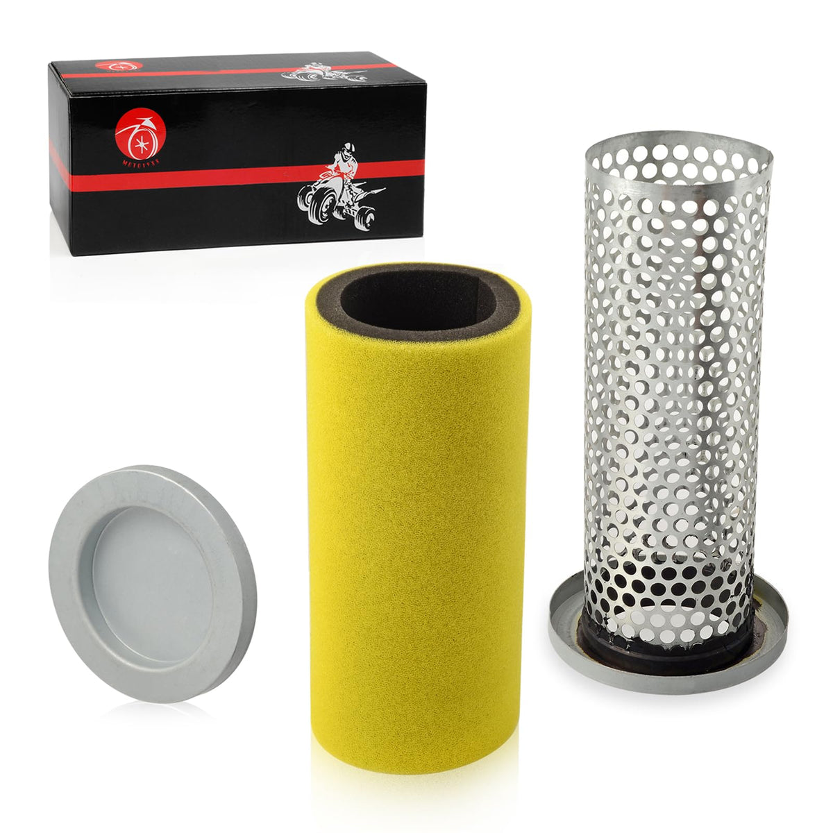 MOTO1988 front view of air filter kit showing complete package and fit