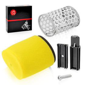 MOTO1988 front view of complete air filter kit showing contents and fitment benefit