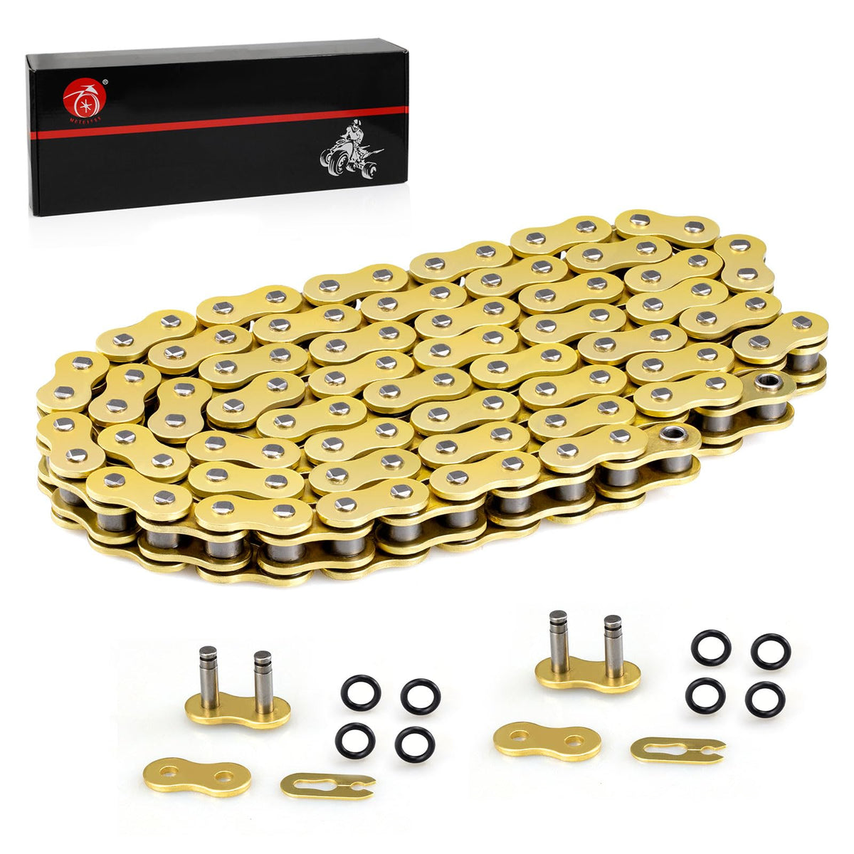MOTO1988 front packaging showing gold 520-98 chain and fitment benefits