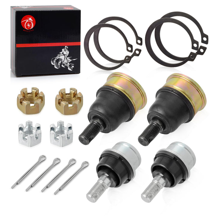 MOTO1988 front view of packaged ball joint kit showing OEM numbers and fitment benefits