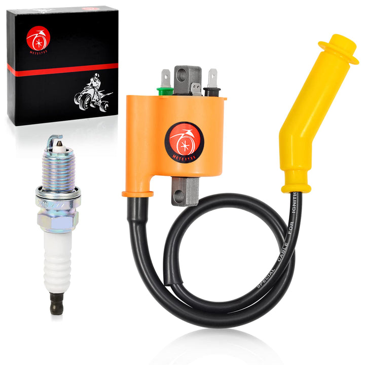 MOTO1988 front view of ignition coil and cap showing clean direct-fit benefit