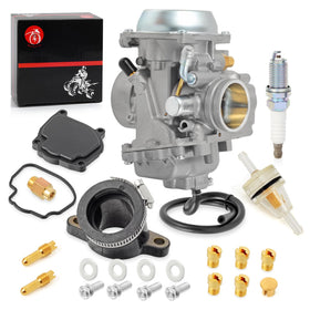 MOTO1988 front view of carburetor and manifold showing fit and alignment benefits