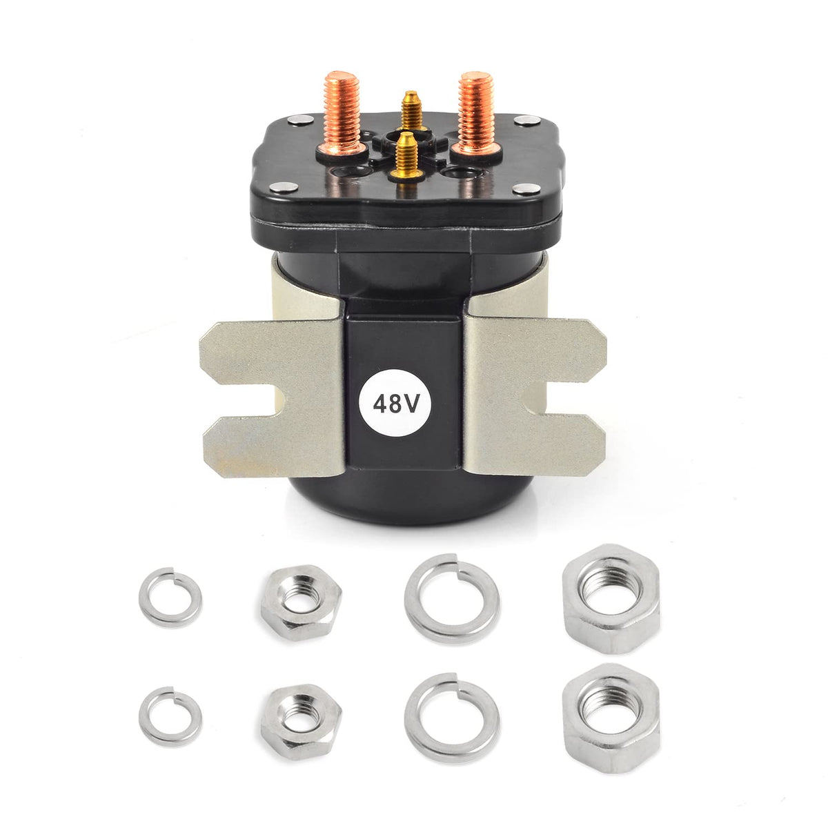 MOTO1988 front view starter solenoid showing shape and mounting benefits