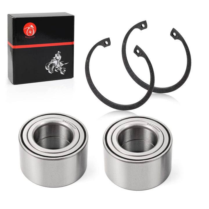MOTO1988 front bearings packaging showing included parts and fitment benefit