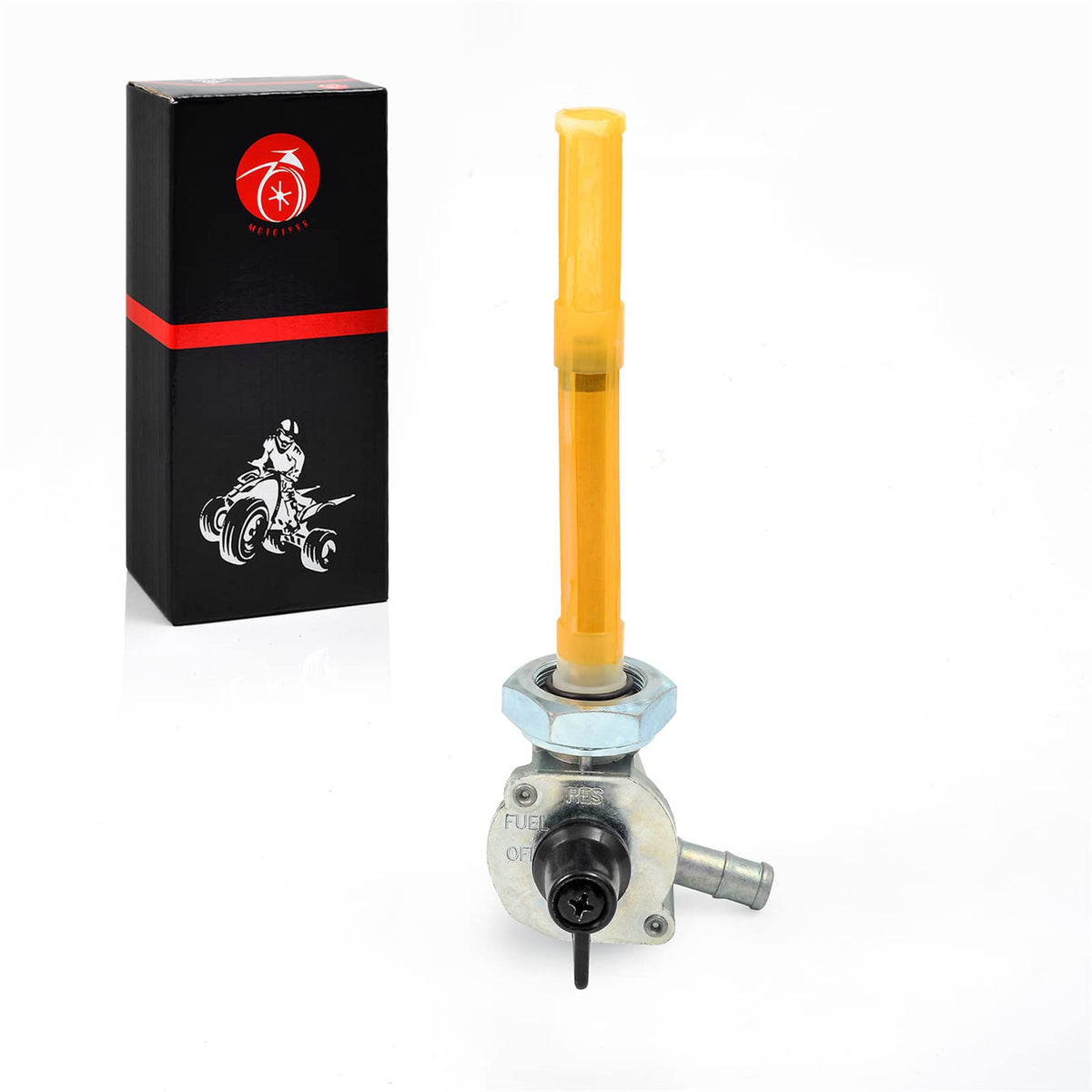 MOTO1988 fuel valve front view showing robust construction and reliable fit