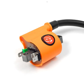 MOTO1988 detail of coil electrical connector ensuring secure connection benefit