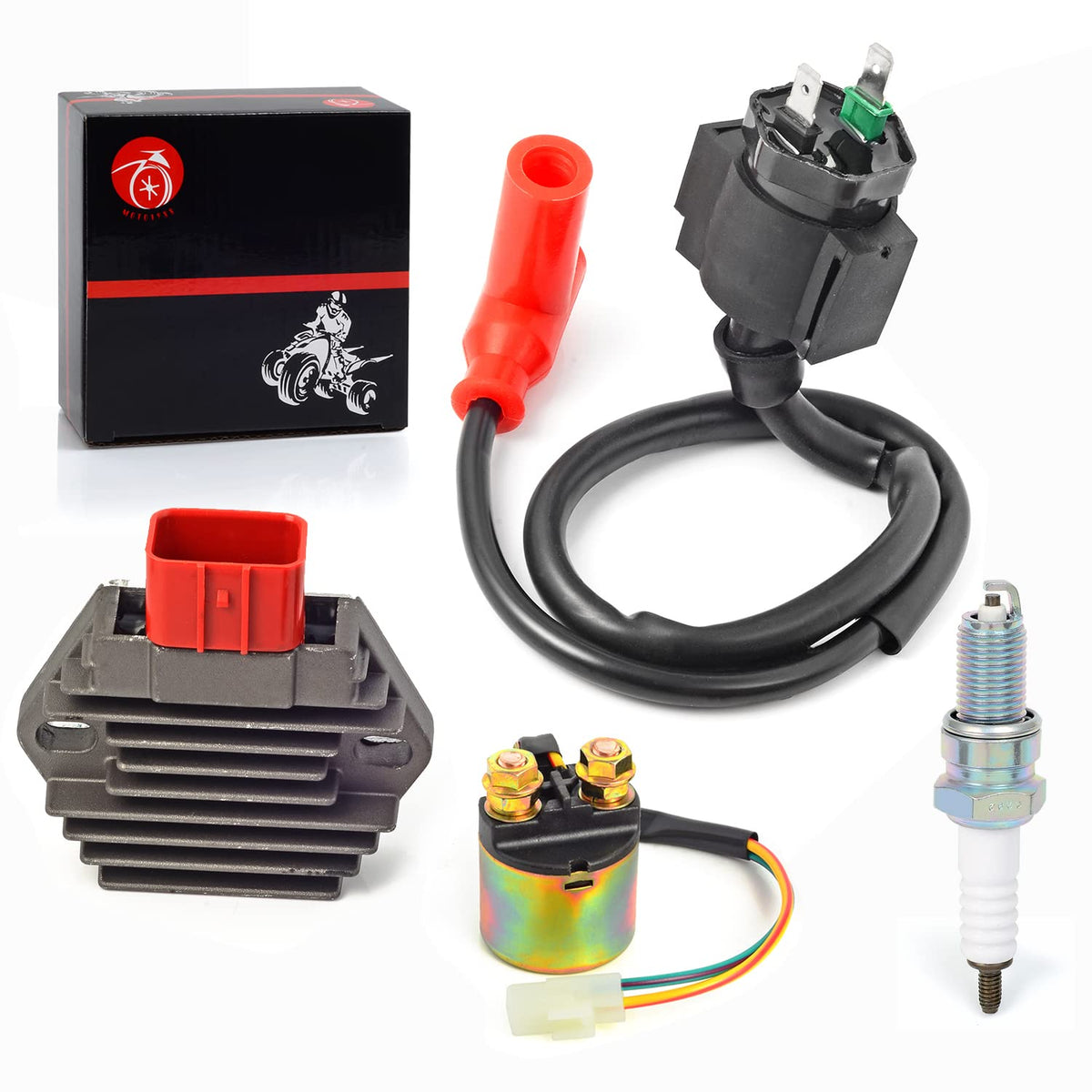 MOTO1988 ignition coil detail with mounting points for dependable spark delivery