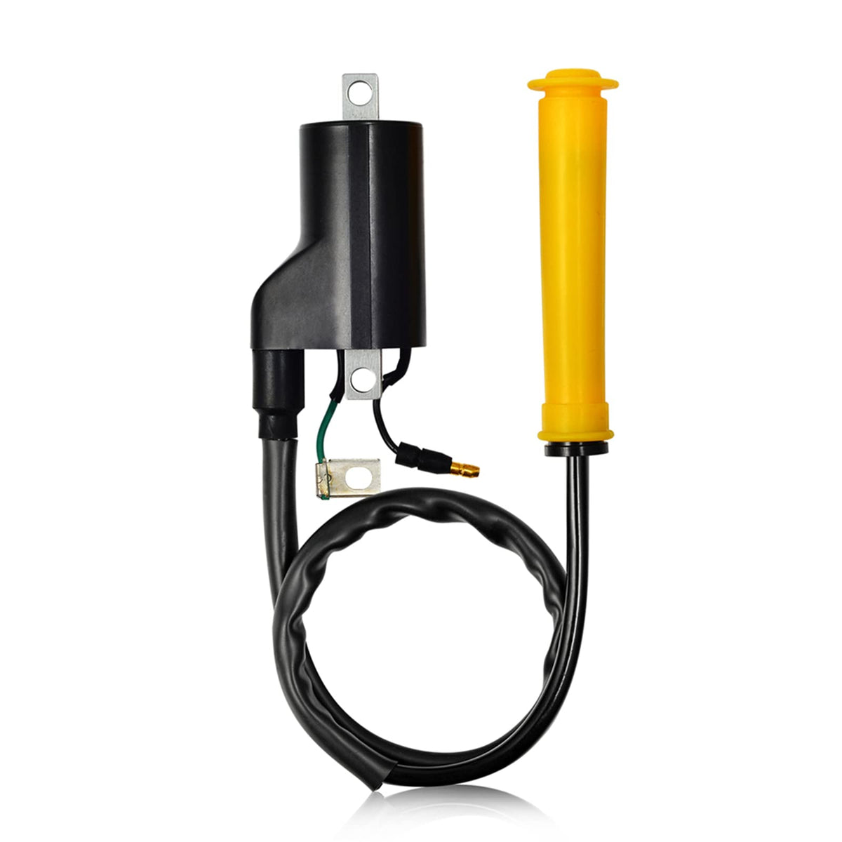 MOTO1988 ignition coil installed on a TRX400EX engine demonstrating clean fit and secure connections
