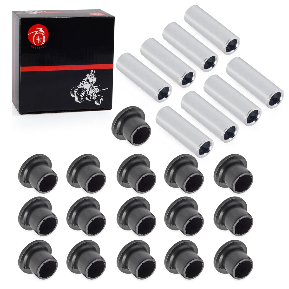 MOTO1988 kit front packaging showing complete bushing and sleeve set benefiting quick identification