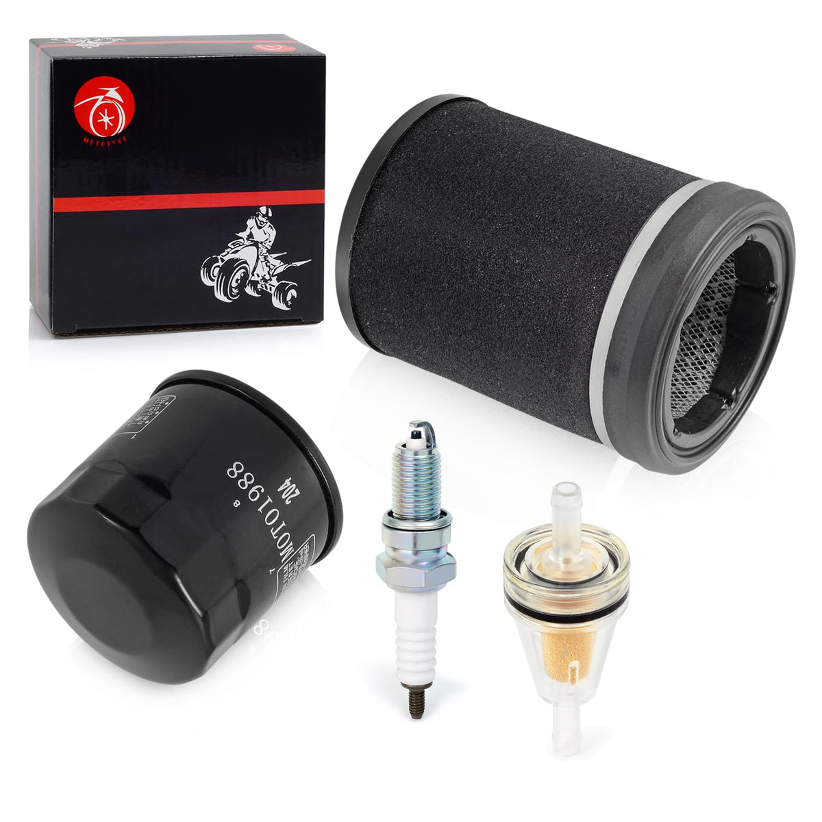 MOTO1988 oil filter detail highlighting fitment and engine protection benefit