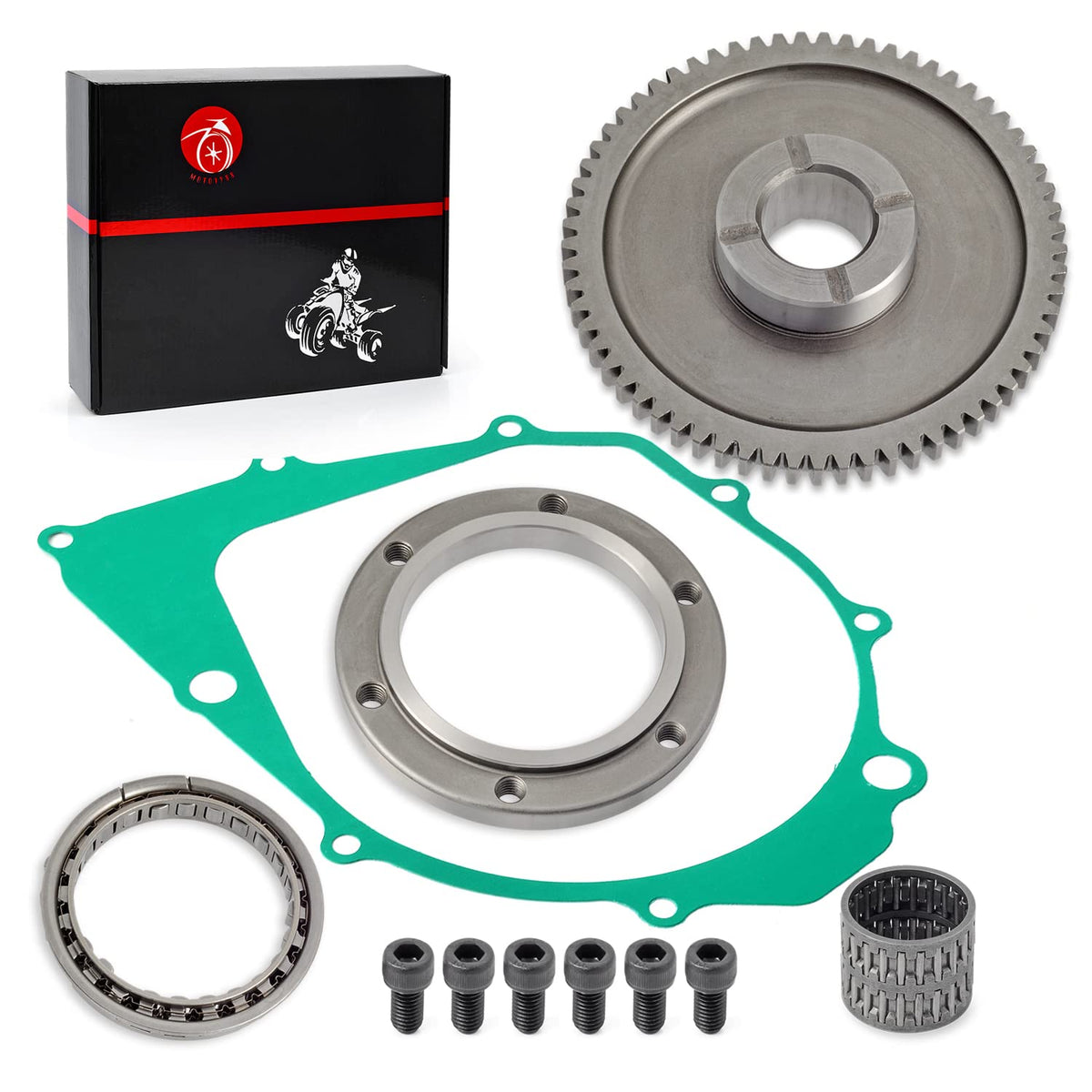 MOTO1988 one-way bearing close-up showing durable finish and precise fit benefits