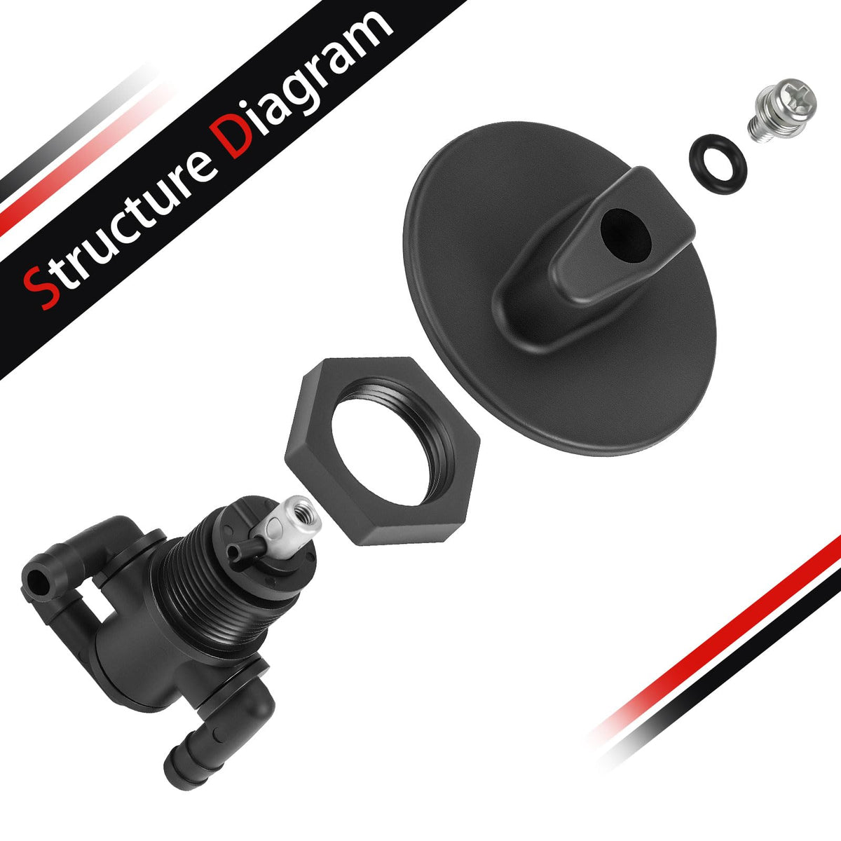 MOTO1988 replacement knob close-up, easy grip for reliable fuel selection
