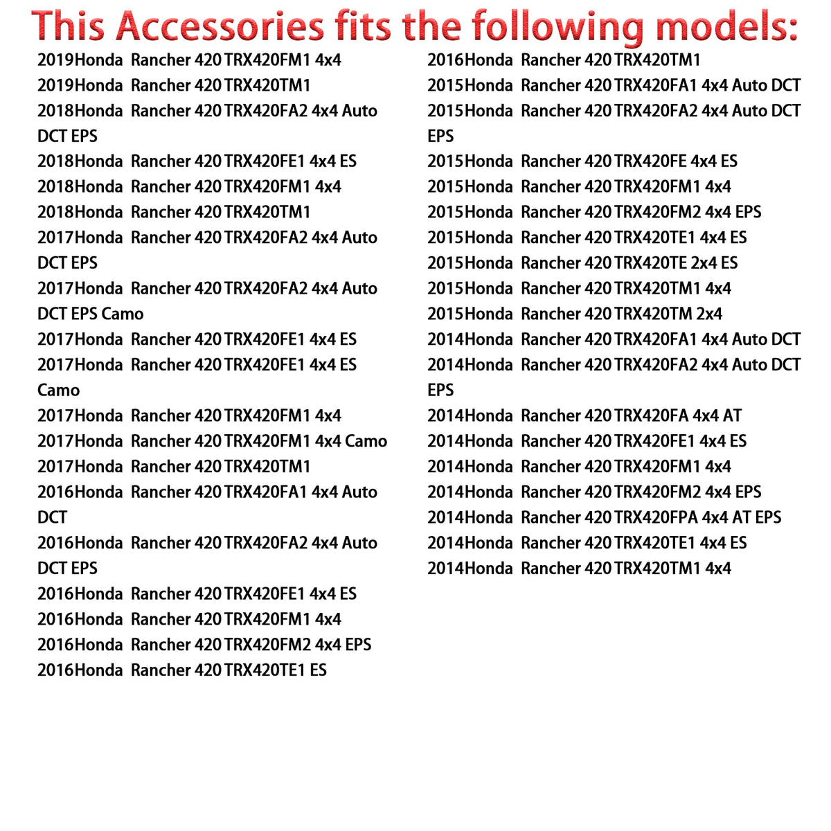 MOTO1988 labeled parts laid out for size comparison and easy verification