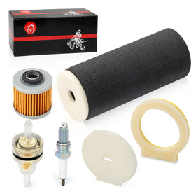 MOTO1988 spark plug and fuel filter side-by-side for easy comparison