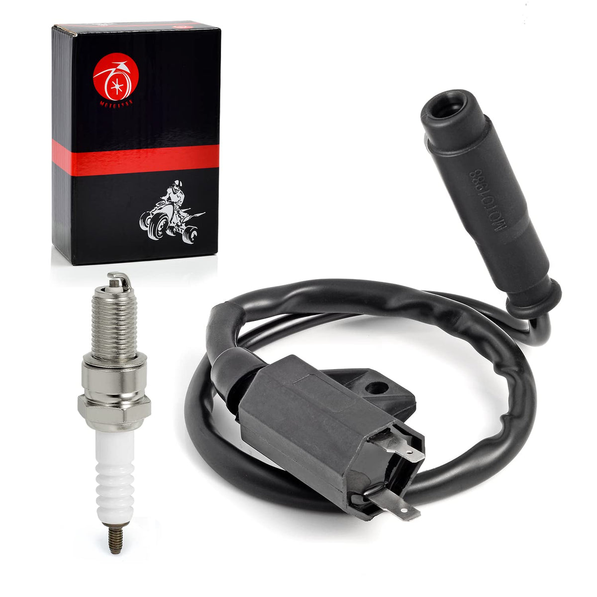 MOTO1988 spark plug profile with clean electrode for consistent combustion