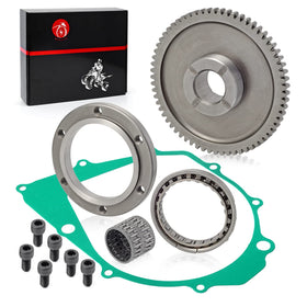 MOTO1988 starter clutch kit front packaging showing all included parts and compatibility