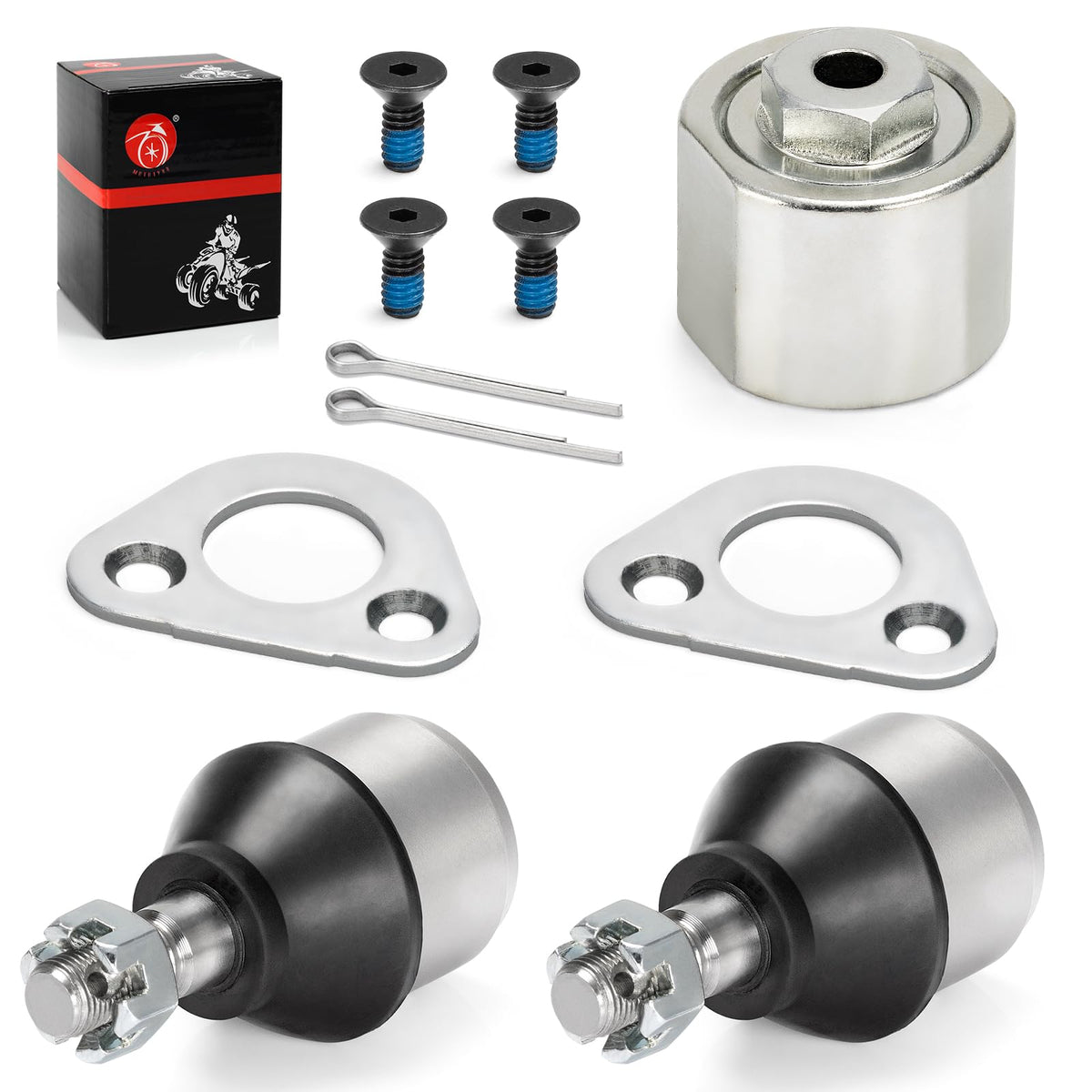 MOTO1988 puller tool installed on Polaris lower ball joint to illustrate safe removal