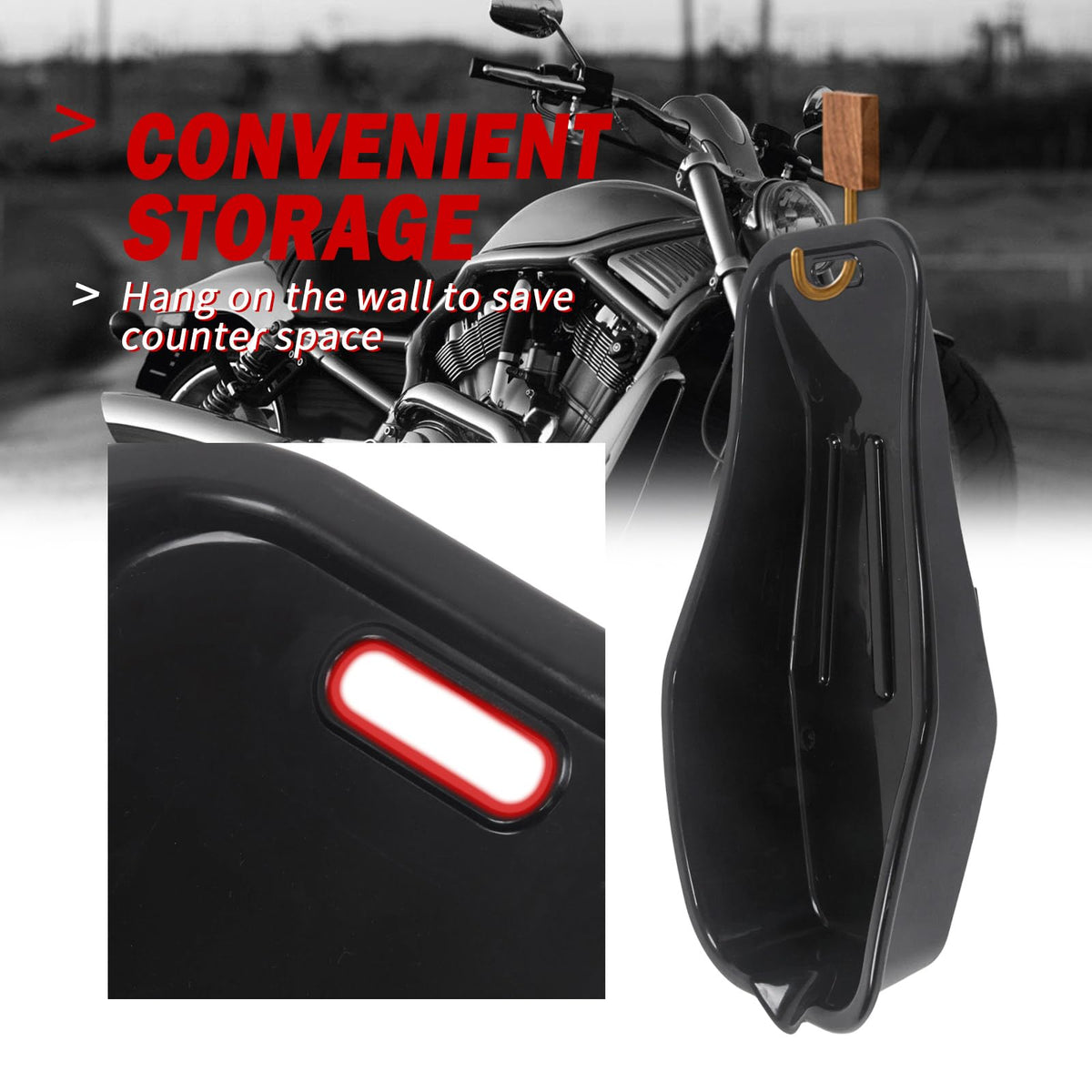 MOTO4U positioned under motorcycle drain to prevent messy spills