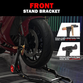 MOTO4U stand in use lifting front wheel for cleaning benefit
