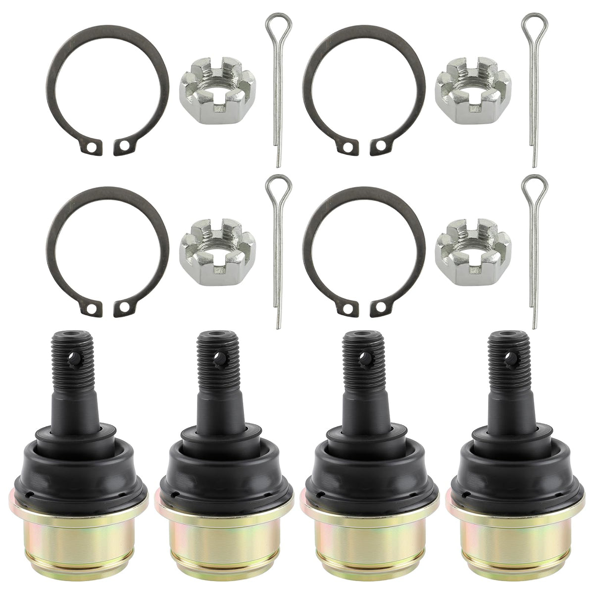 MOTOALL ball joints front view pack of four showing complete set for quick replacement