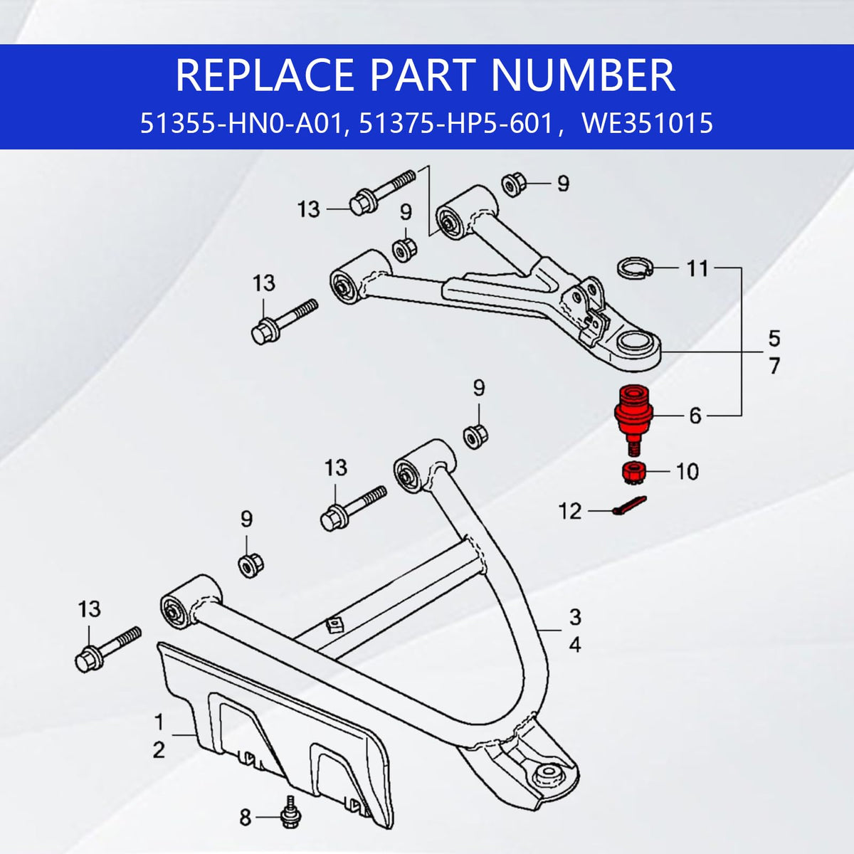 MOTOALL ball joints mounted on knuckle demonstrating proper fit and improved steering response