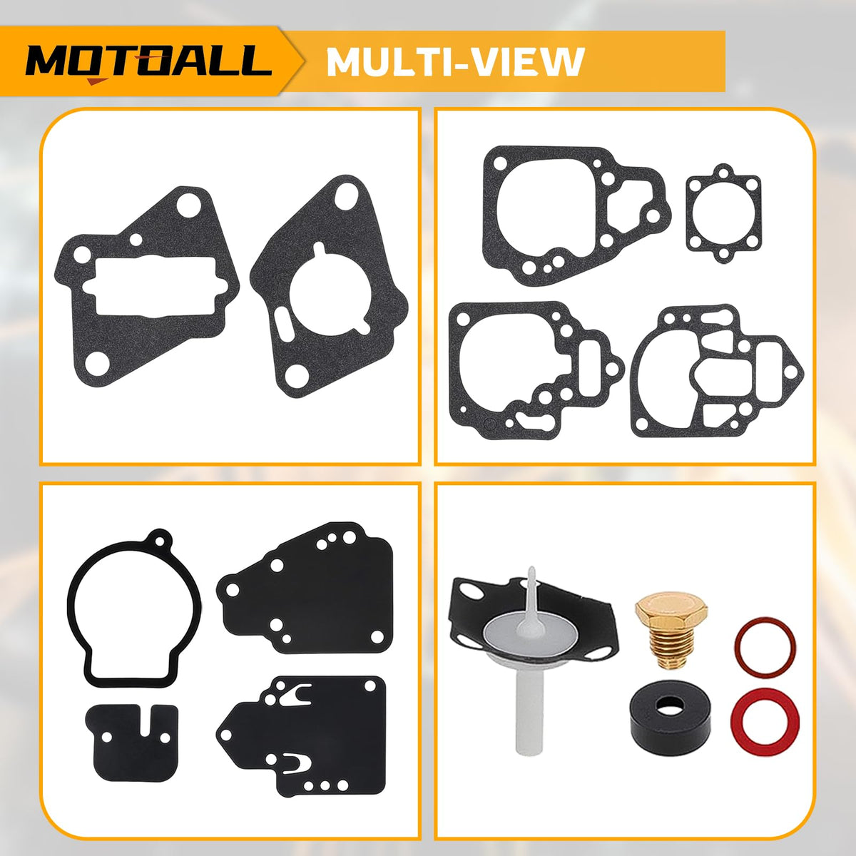 MOTOALL mechanic installing kit parts into carburetor to restore fuel control benefit