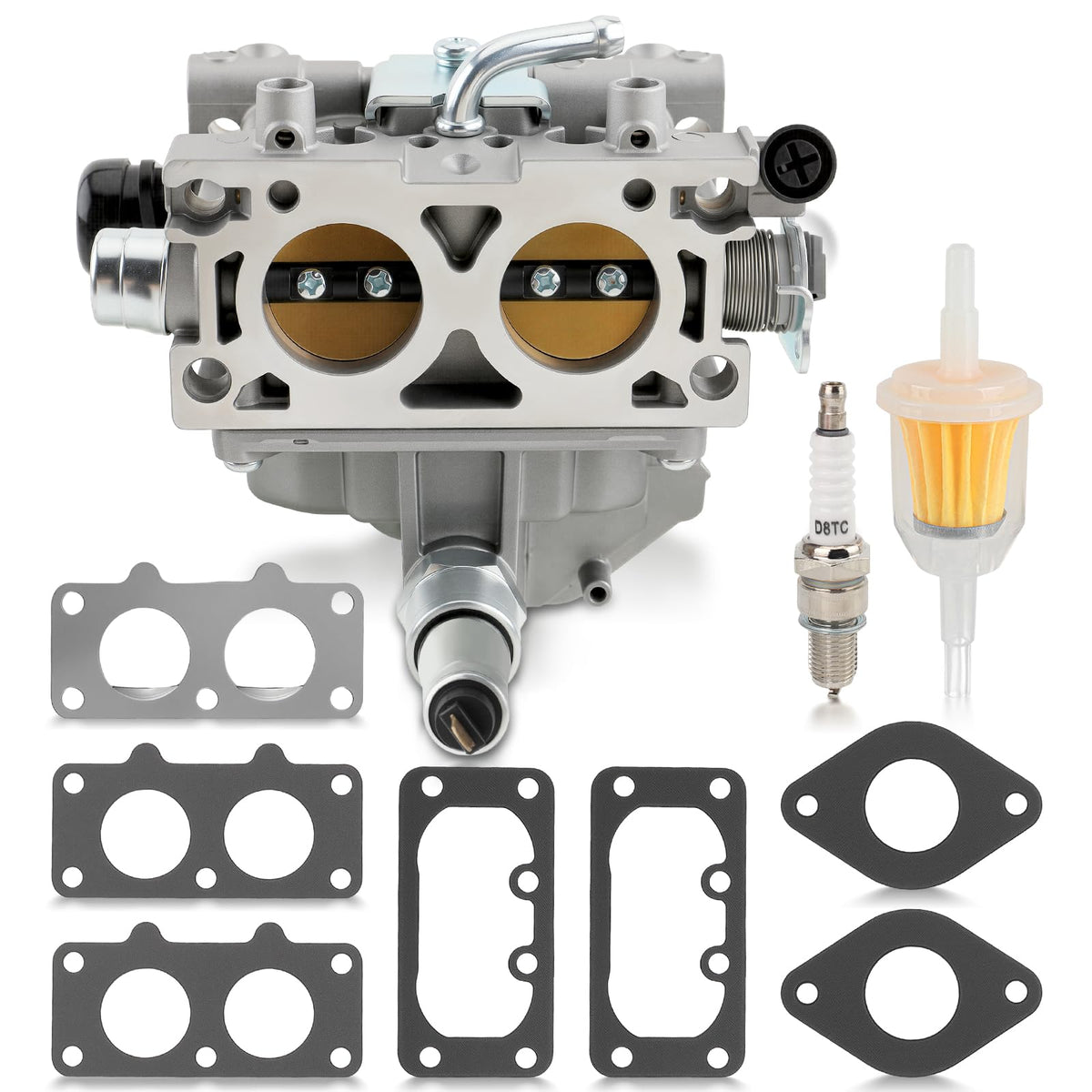MOTOALL carburetor front view showing intake ports and clean cast finish for reliable fit