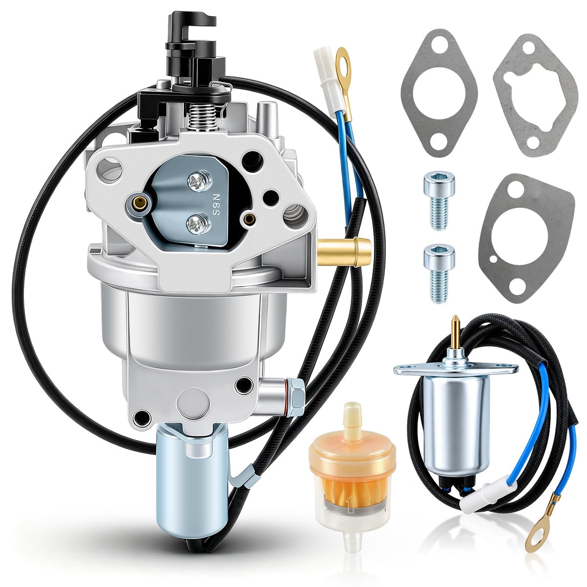 MOTOALL carburetor front view showing ports and mounting for easy fit