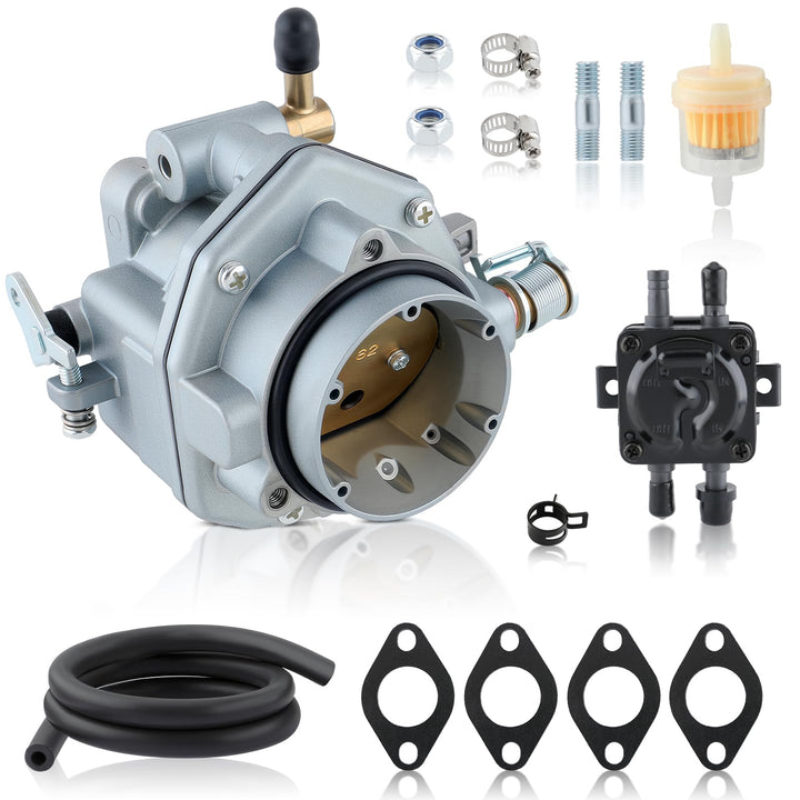 MOTOALL carburetor front view showing inlet ports and improved fuel control benefit