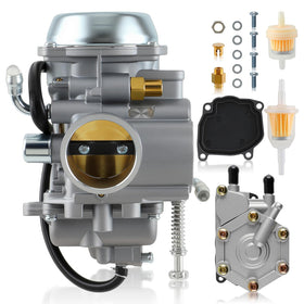 MOTOALL front view of complete carburetor and fuel pump kit, restoring fuel delivery