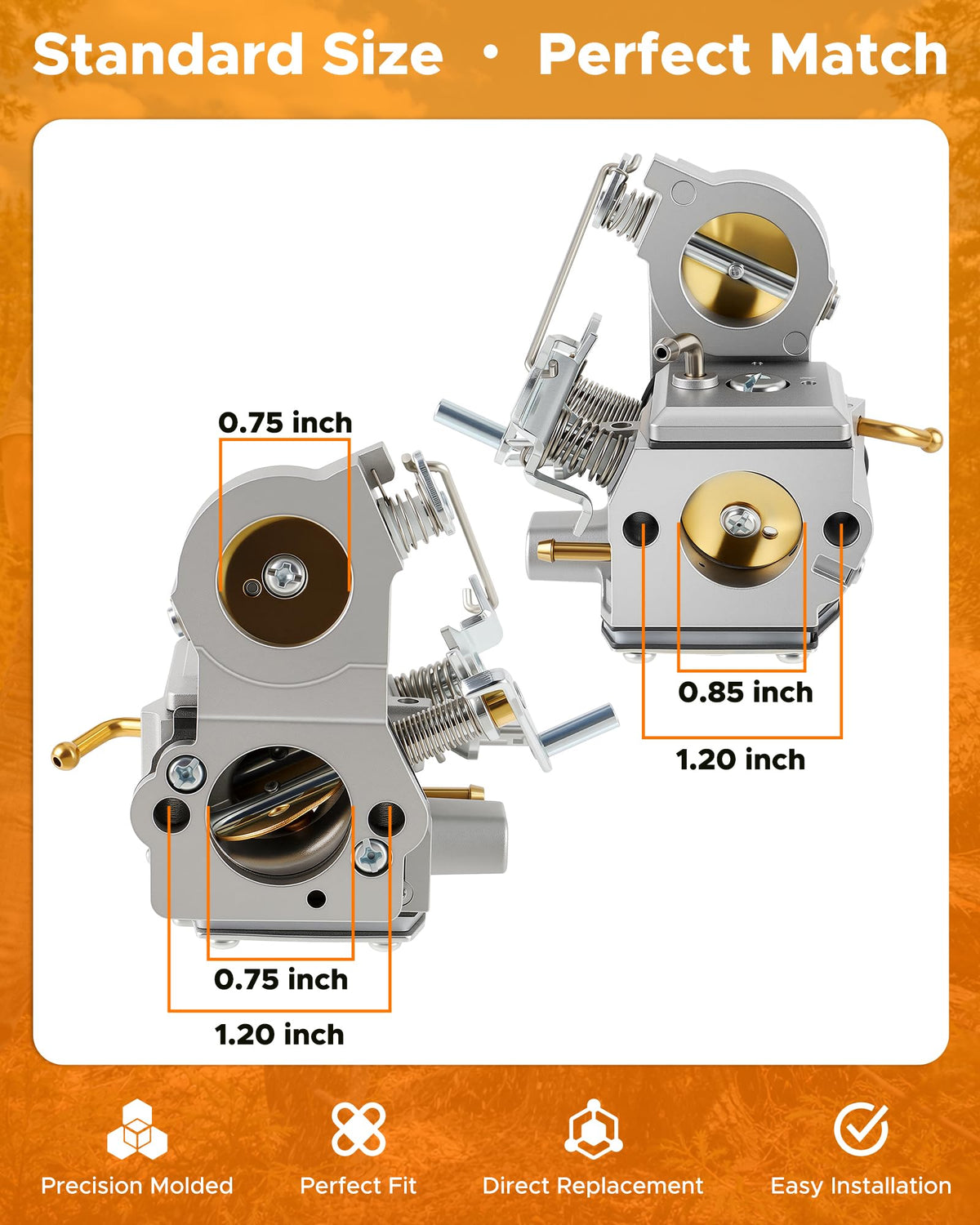 MOTOALL carburetor gasket and ports showing clean sealing surfaces for leak prevention